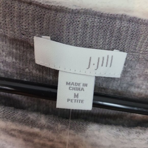 J. Jill Womens MP Gray Floral Long Sleeves Wool Blend Pullover Sweater NWT - Picture 6 of 9